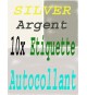 10 Papiers adhésifs Argent Feuille autocollant A4