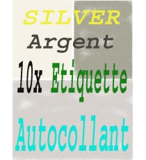 10 Papiers adhésifs Argent Feuille autocollant A4