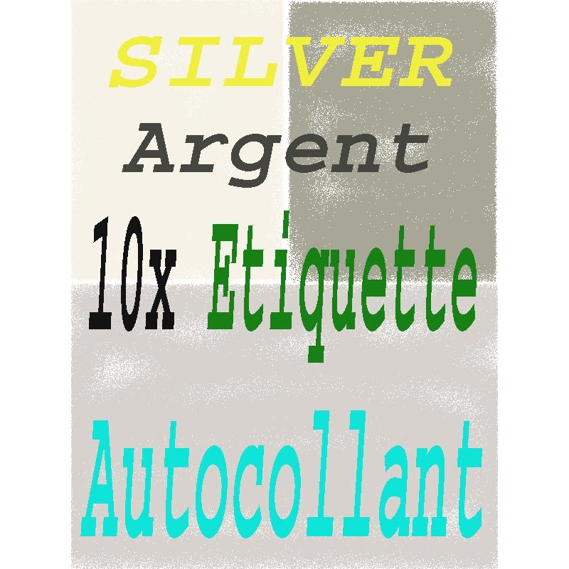 10 Papiers adhésifs Argent Feuille autocollant A4