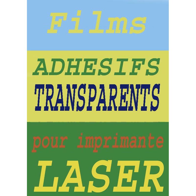 5 feuilles adhésives A4 pour imprimante laser, transparentes, Autocollant