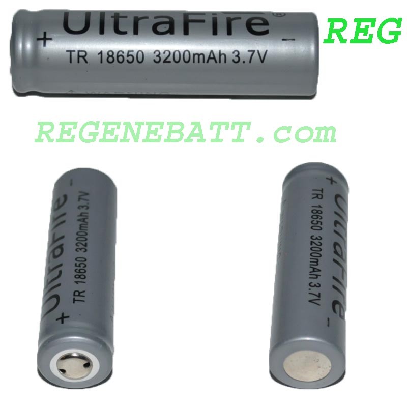 Accus Li-ion Ultrafire 18650 3200mAh 3,7v - REGENEBATT