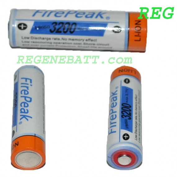 Accus Li-ion FirePeak 18650 3200mAh 3,7v Trio