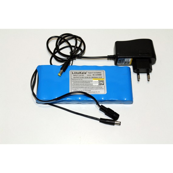 Batterie rechargeable 12v 9800 mAh - Lithium LiitoKala avec chargeur compris