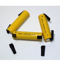 Accus à souder Lifepo4 Yellow 18650 1200mAh 3,2v