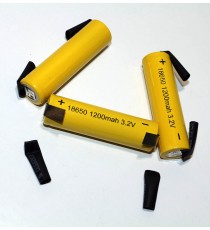 Accus à souder Lifepo4 Yellow 18650 1200mAh 3,2v