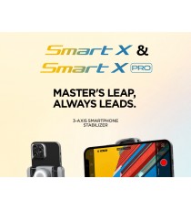 Stabilisateur 3 axes avec éclairage intégré, rechargeable lithium SmartX Pro