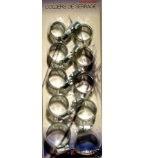 10 colliers de serrage inox auto plomberie