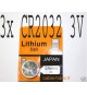 Pile Lithium CR2032 3V Japan (x3)