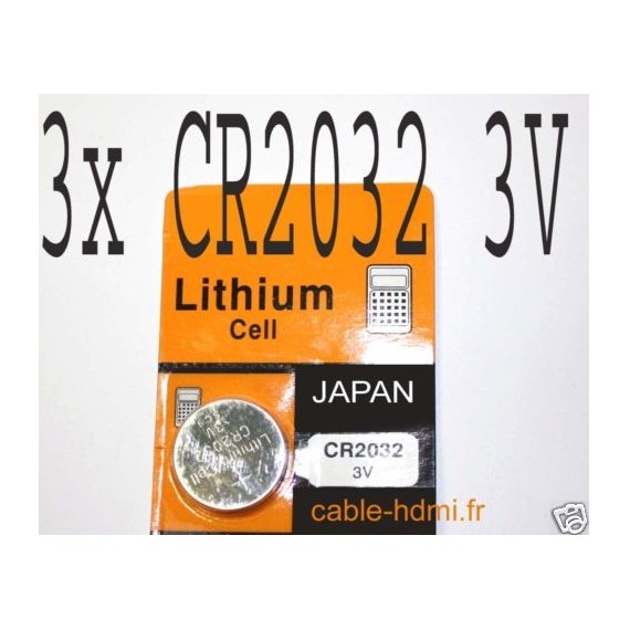 Pile Lithium CR2032 3V Japan (x3)