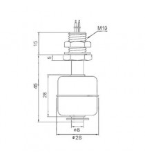 Capteur de niveau réservoir liquide à flotteur INOX Small HQ